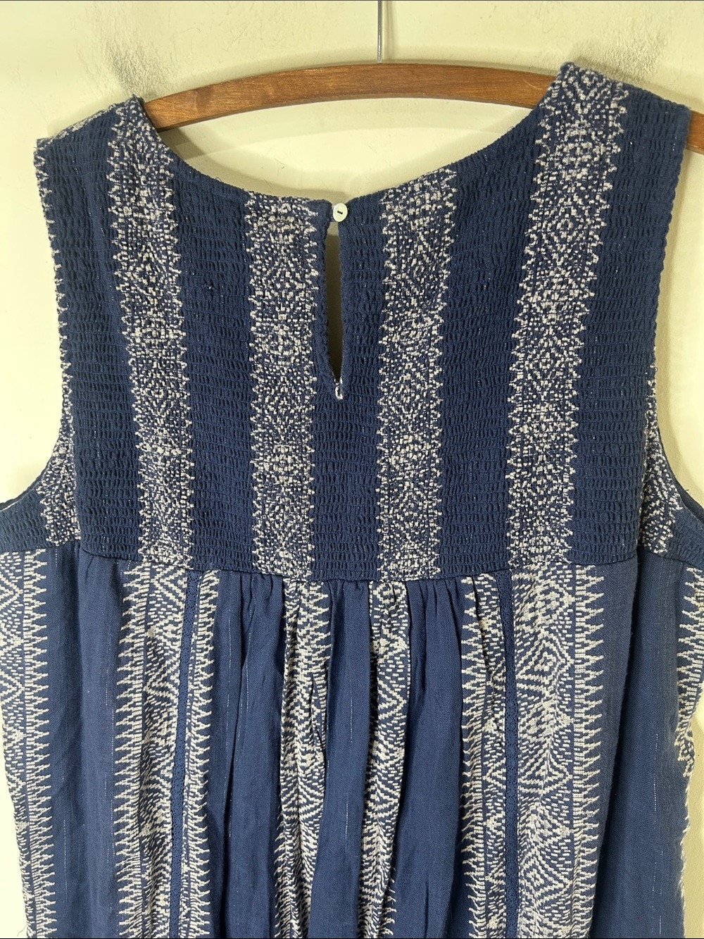 NWT Philosophy Blue Embroidered Cotton Boho Sleeveless Dress Size 1X - Picture 7 of 16